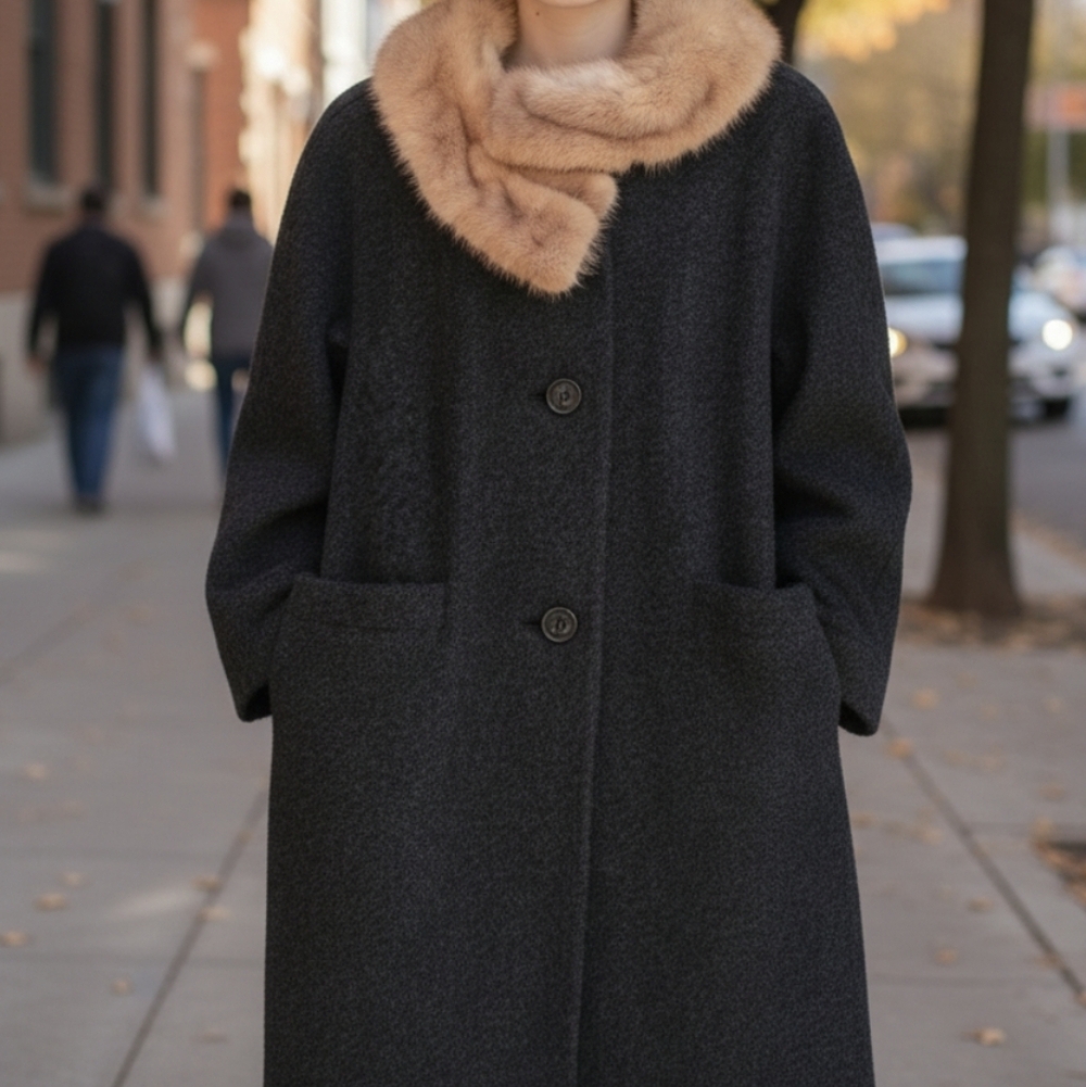VINTAGE Meri K Wool Boucle Coat